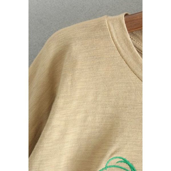 China Manufacturer Women Embroidered Crew Neck T Shirt For Girl