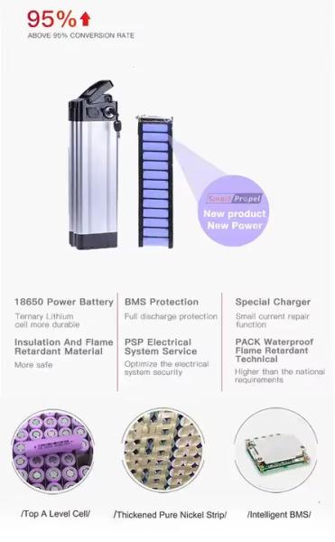 36V 48V 17ah 20ah Ebike Battery Pack Lithium Ion 10S4P 40pc Cells