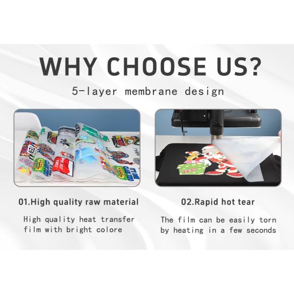 30CM*100M Película de transferência DTF de lado duplo para impressora a jato de tinta DTF