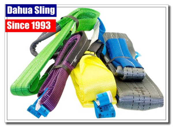 Rainproof Double Ply Flat Lifting Slings Heavy Duty Tow Strap 4 Ton Capacity