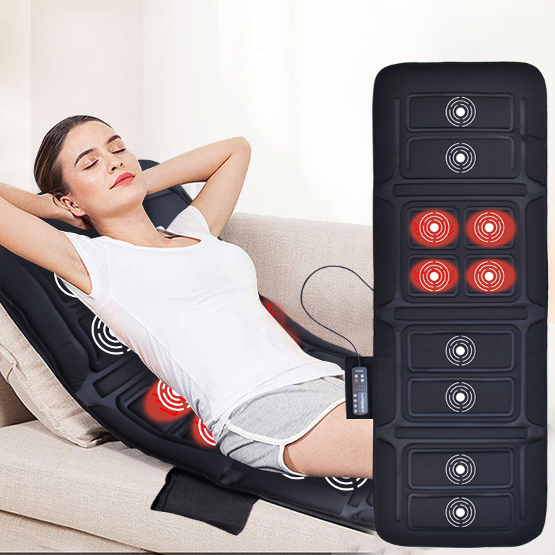 Body Vibration Motors and Therapy Heating Pad Massage Bed Topper Memory Foam Mattress for Adults