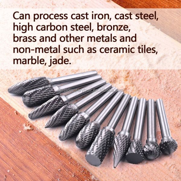 1/4 Shank Carving Cutting Grinding Drilling Polishing Tools 6mm Double Cut Tungsten Carbide Burr