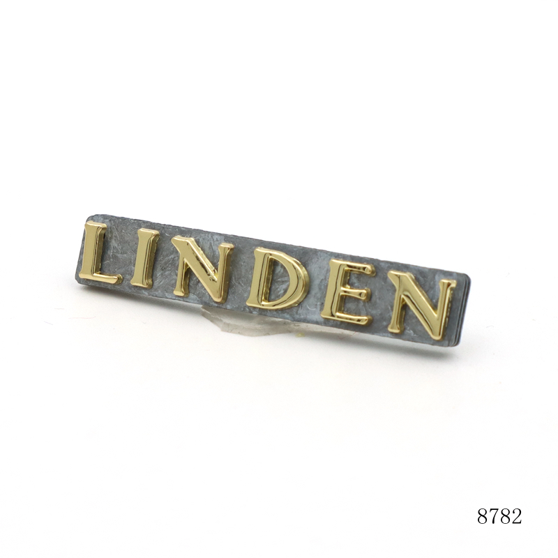 Gold & Silver Plating Luxury Bag Metal Logo Custom Metal Letter Logo Plate for Handbag