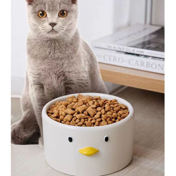 Personalized Ceramic Pet Bowl Chicken Shape For Cat Dog Food Water OEM