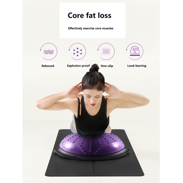 Non Slip Jointop Half Pilates Ball PVC Dia 46cm Half Round Balance Ball