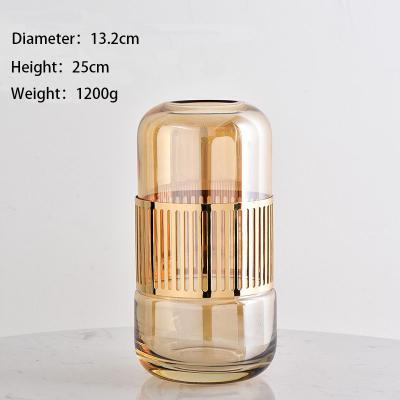 Elegante estilo vintage moderno Vaso de vidro Decoração para flores Central decorativa