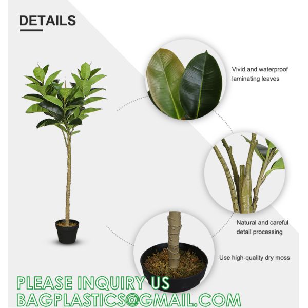 1.3m Potted Oak Tree Bonsai Faux House Plants For Home Decor Artificial Rubber Ficus Greenery Home Sets