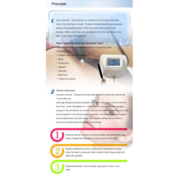 Desktop electrolytic hair removal beauty machine, portable hair removal device, permanent electrolytic hair removal beauty device