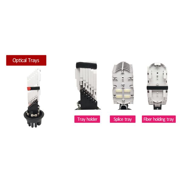 144 ядра PP Воздушное термоусадочное уплотнение купола приложения соединения оптического волокна 1 овал 8 круглых портов