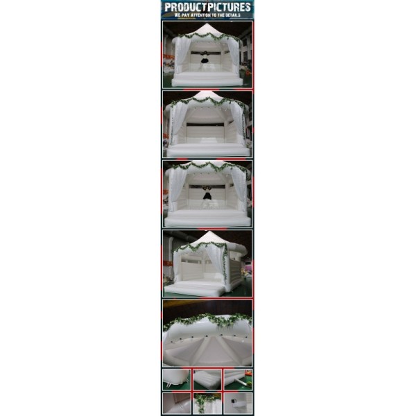 Inflatable White Wedding Moon Jumping Bouncer Jumper Bounce House for Weddings Birthdays Parties