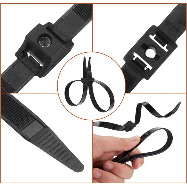 Disposable Plastic Police Handcuffs Double Flex Black White Handcuffs Zip Tie