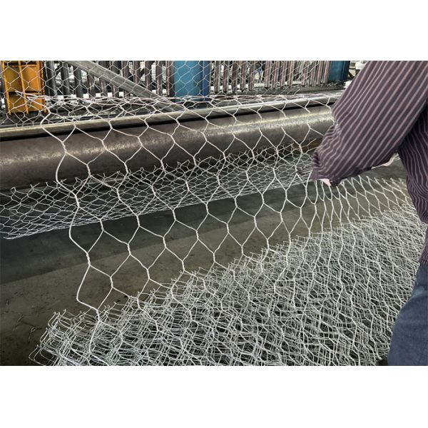 Galfan Gabion Baskets 2x1x1m Woven Mesh 80x100mm Hole Size