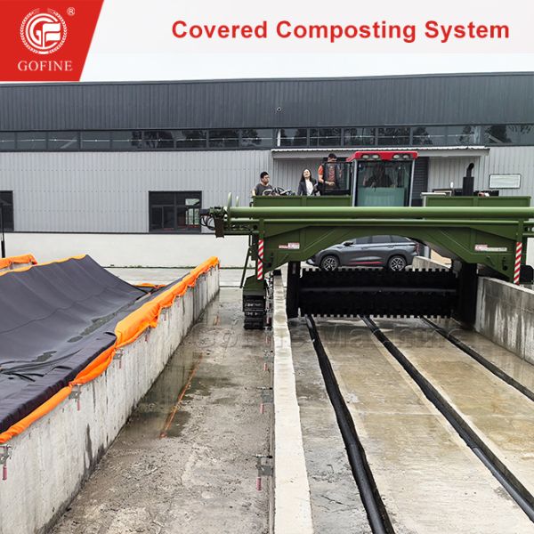 2-in-1 Film Cover Membrane Organic Fertilizer Composting Machine for Municipal Sludge Treatment