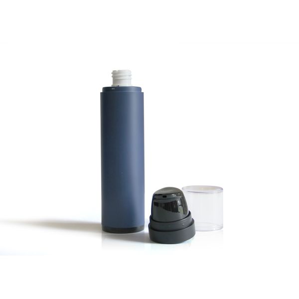 Dark Blue Empty Airless Pump Bottle , Recycle Cosmetic Lotion Bottles