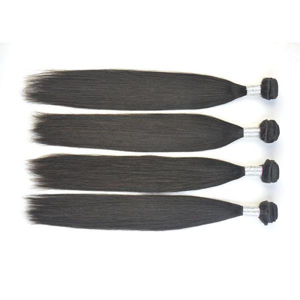 Double Machine Weft Virgin Peruvian Straight Hair 24 Inch Hair Extensions