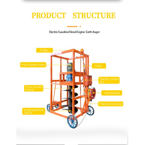 Customized Earth Auger Ground Hole Drilling Machine for Soil Drilling on 2.5 Ton Excavator