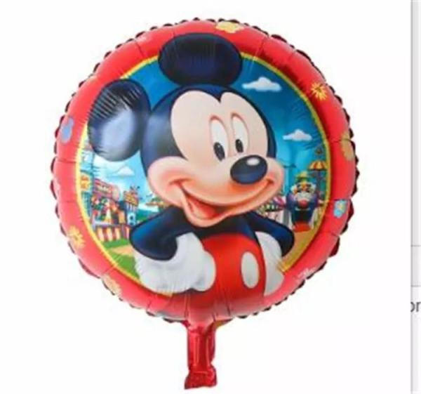 Balão de folha inflável de personagem de desenho animado redondo coração Minnie Mickey Kids 18 polegadas