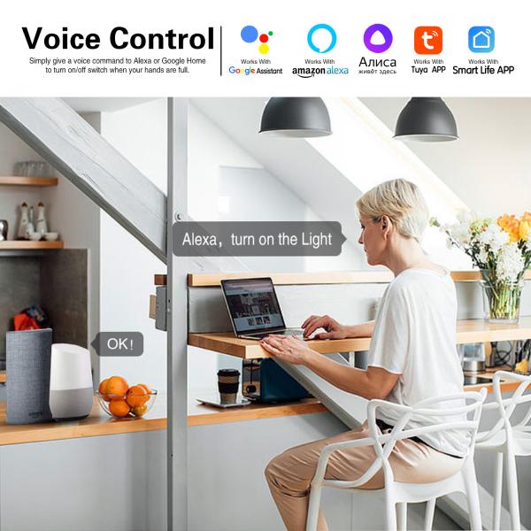 1Gang Smart WIFI Wall Light Switch Work With Alexa Google Home APP Control 5 - 600W /Gang For America Vietnam Brazil