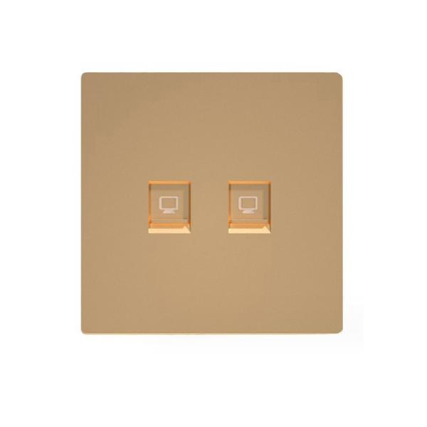 ANSHI 86 Type 2 Ports Face Plate With Gold Spraying & With Shutter