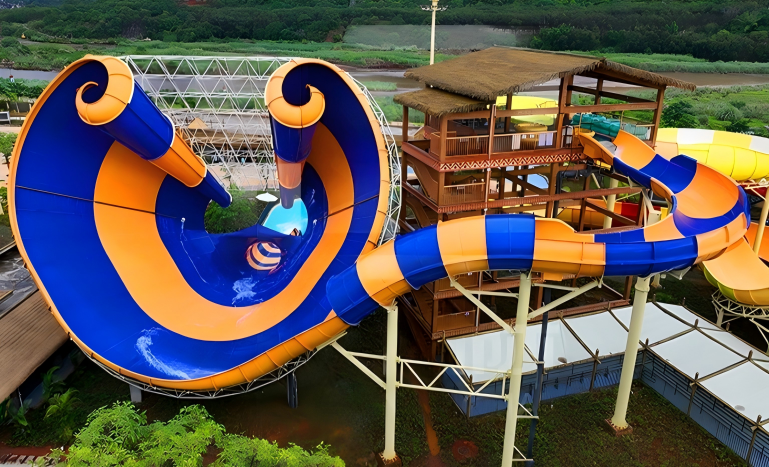 18-21M Water Park Water Slide Super Tornado Water Slide Waterproof