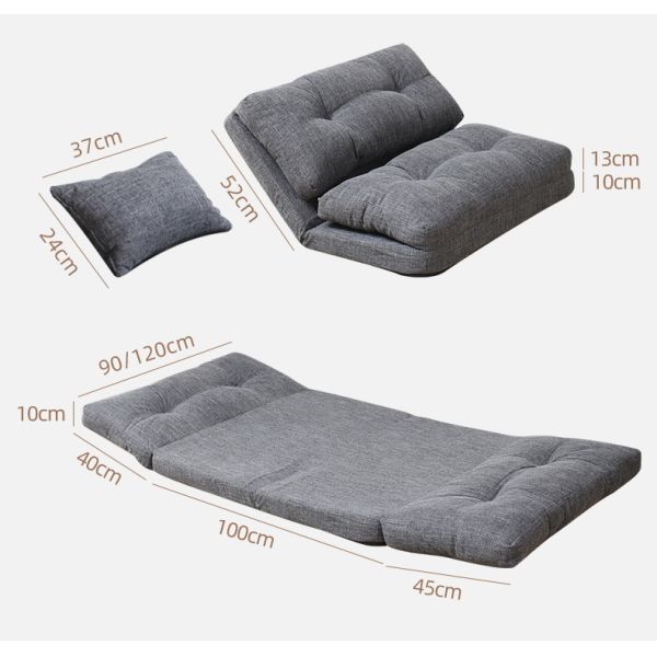 Portable Double Seat Foldable Backrest Square Japanese Style Tatami Reclining Lazy Floor Sofa