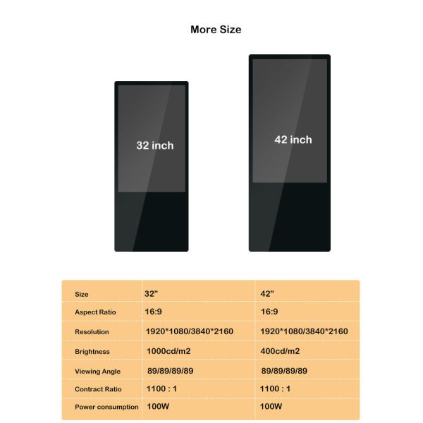 Плакат цифров складных Nits Signage 1000 LCD цифров портативный мобильный 32 дюйма 42 дюйма