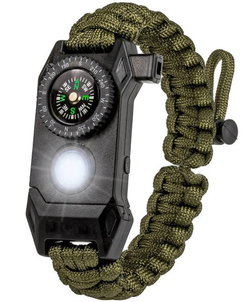 Outdoor LED light survival paracord bracelet multifunctional adjustable bracelet