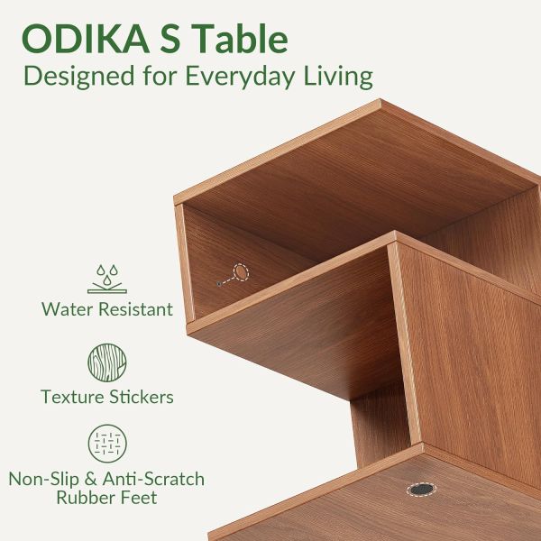 Small Spaces Bedroom Furniture Minimalist 3 Tier End Table with Open Storage Bedside Table