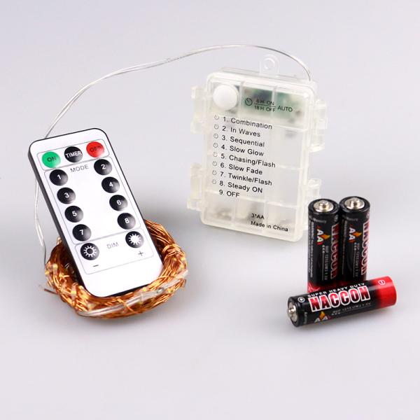 13 Key IR Remote Control 3*AA Battery Powered LED String Lights For Christmas, Party, Festival Decoraction
