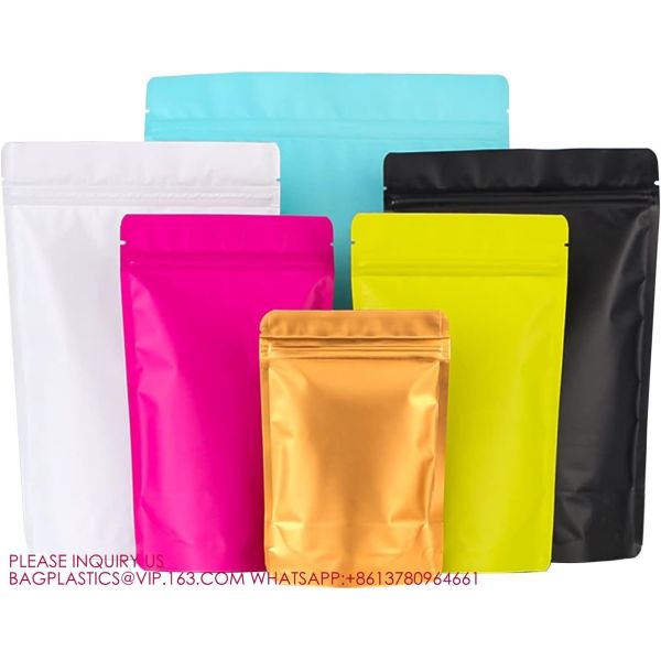 Golden Resealable Stand Up Bags,Smell Proof Pouch Sealable Foil Pouch Bags For Packaging