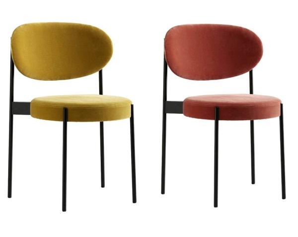 Elegant Iron Metal Base Baby Pink Fabric Dining Chair for Home Restaurant Hotel