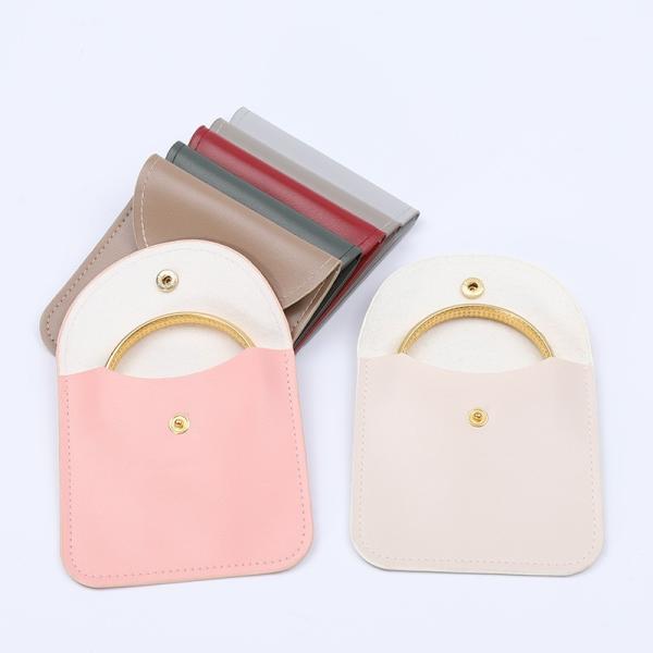 Elegant Luxury Noble Eco Friendly Biodegradable Vegetable Leather Apple Leather Pineapple Leather New PU Leather Metal Snap Bag Jewelry Bag Bracelet Necklace Jewelry Storage Bag Oil Edge Leather Bag
