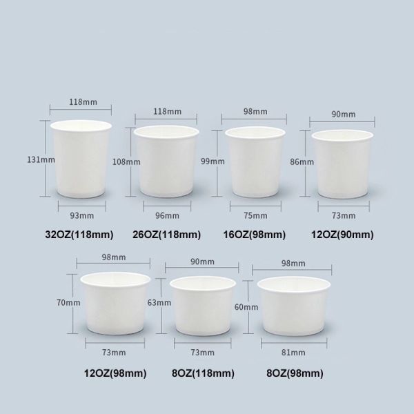 Disposable 8oz 12oz 16oz 20oz 24oz soup tub with lid  Eco Friendly Take Away Food Snack Packaging
