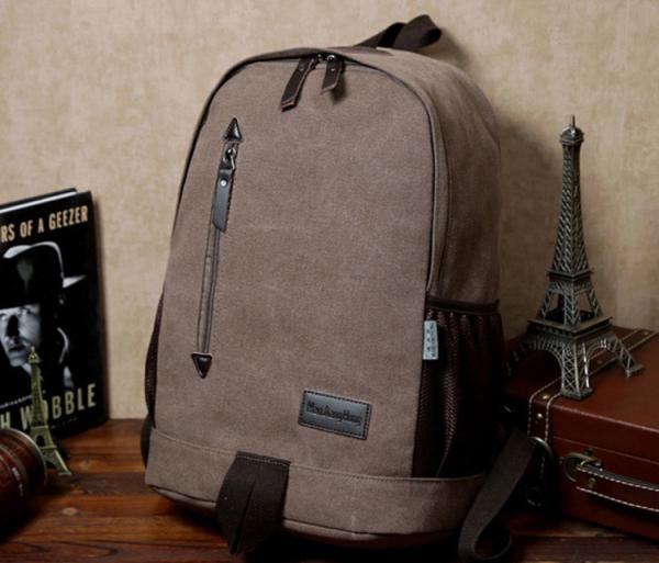 Outdoor canvas backpack unisex travel backpack bag with laptop compartment for high school students