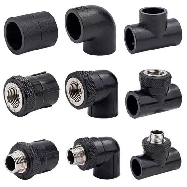Water Supply HDPE Pipe Fittings Tee Elbow 90 Degree Customized