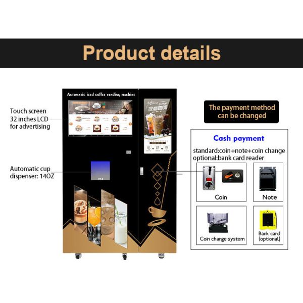 Robot Arm Making Ice Coffee Cafe Vending Machine Robot Coffee Machine Fully Automatic