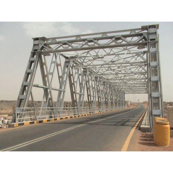 Steel Frame Steel Truss Bridge Single lane For Ferry , Assembly