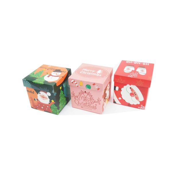 Настроенный рождественский Санта-Сноумен печатная небольшая упаковка подарка Рождественский подарок Конфеты с крышкой