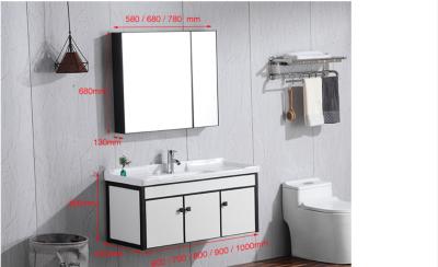 Mildew Proof vanity Table Top Wash Basin With Cabinet Aviation Aluminum