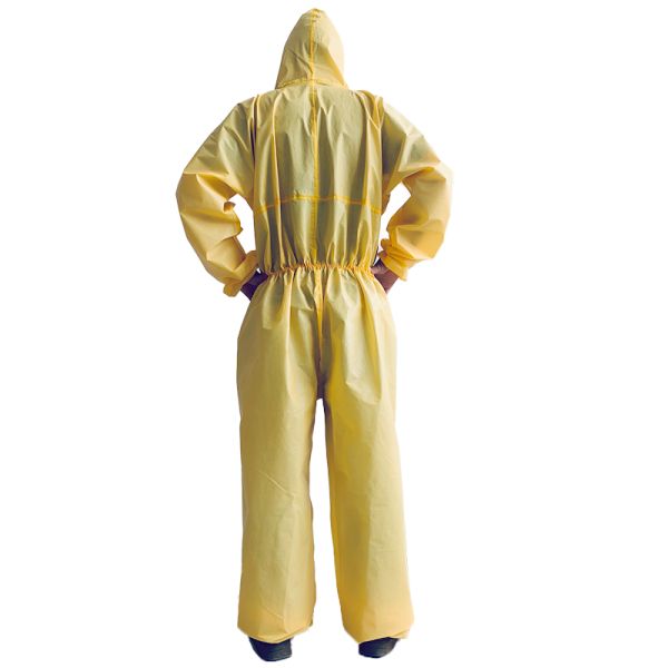PE Type 3 Disposable Coveralls With Tape Disposable Chemical Coverall For Oil Cleaning