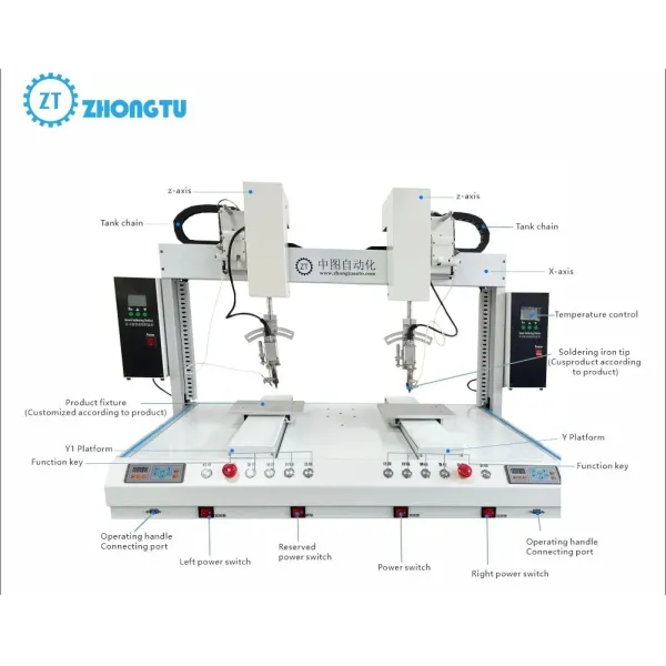 Automatic Soldering Machine Double Station Table Double Head Manufacturers Rotary Soldering Machine for PCB