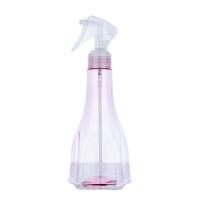 Bouteille cylindrique transparente rose transparente en plastique de 250 ml avec pulvérisateur blanc pour le pulvérisateur de déclenchement vide