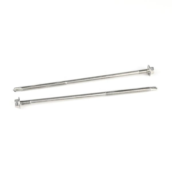 Double Thread Washer Hex Head Self Drilling Screws Stainless Steel for INCH Measurement
