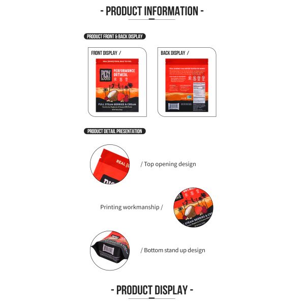 Custom Moisture Proof Dried Food Packaging Bag Gravure Printing for Fruit and Milk Powder