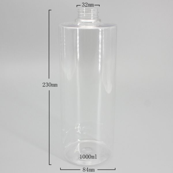1000ml Pet Large Volume Plastic Bottle 1L Round Shampoo Shower Gel Bottle Customized Plastic Product Guangzhou Supplier