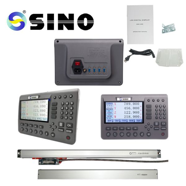 Sistema de lectura digital SINO 3 Ejes SDS200 DRO LCD de metal con Kit de codificación lineal de vidrio para fresadora