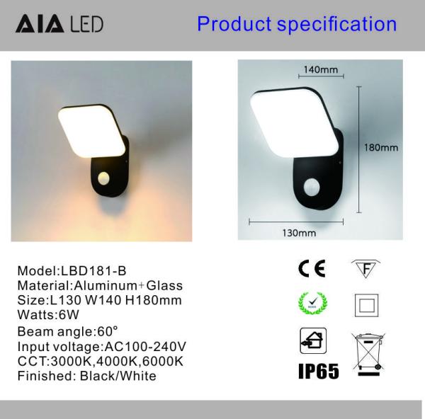 IP65 water proofing surface mounted outdoor COB 6W led wall light led wall lamp light fixtures