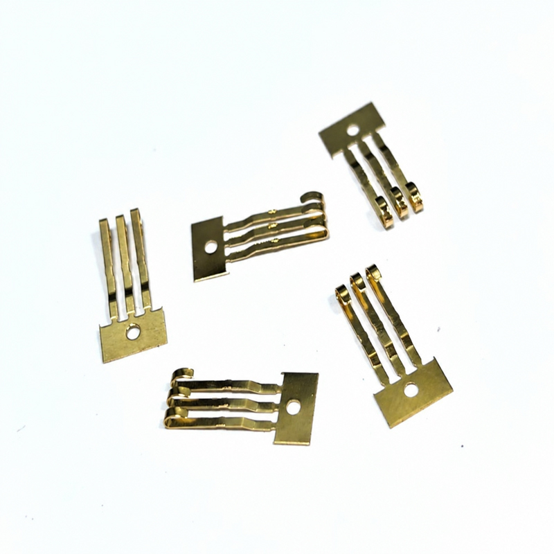 Precision Sheet Metal Spring Clip Gold Plated Custom Metal Stamping Hardware Parts BeCu/SS/Phosphor Bronze +/-0.1mm Tolerance