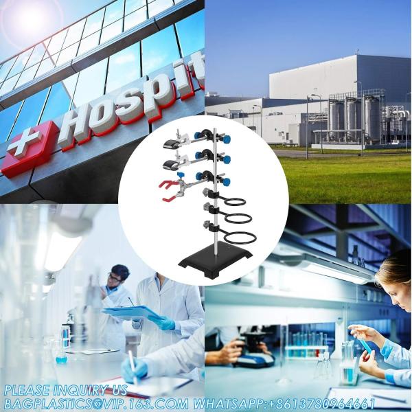 Laboratory Grade Metalware Set - Support Stand Premium Iron Material Laboratory Stand Support Lab Clamp Flask Clamp