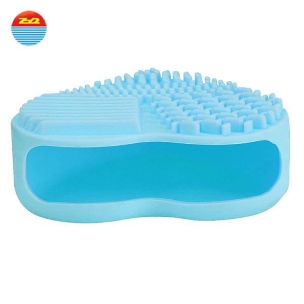 Protect Brush Heart-shaped Silicone Cleaning Pad , Silicone Face Scrub Pad With Holder